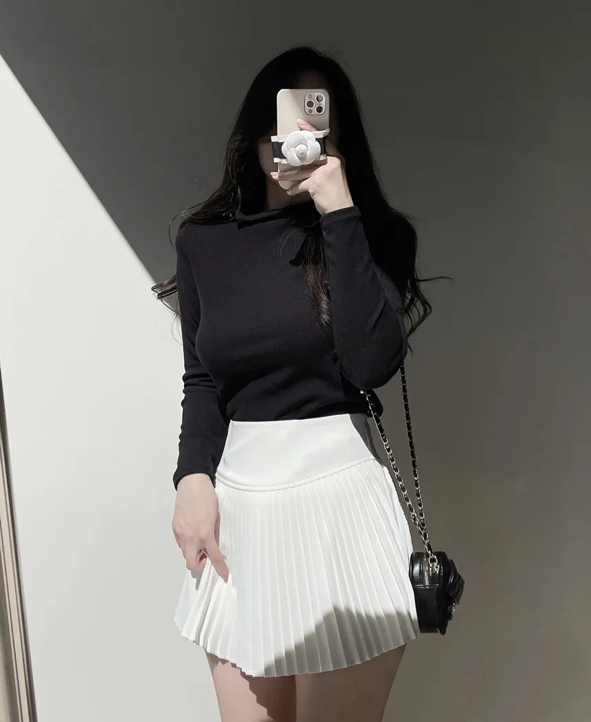 タートルネック長袖カラーブラウス | mirangmirang | 詳細画像17