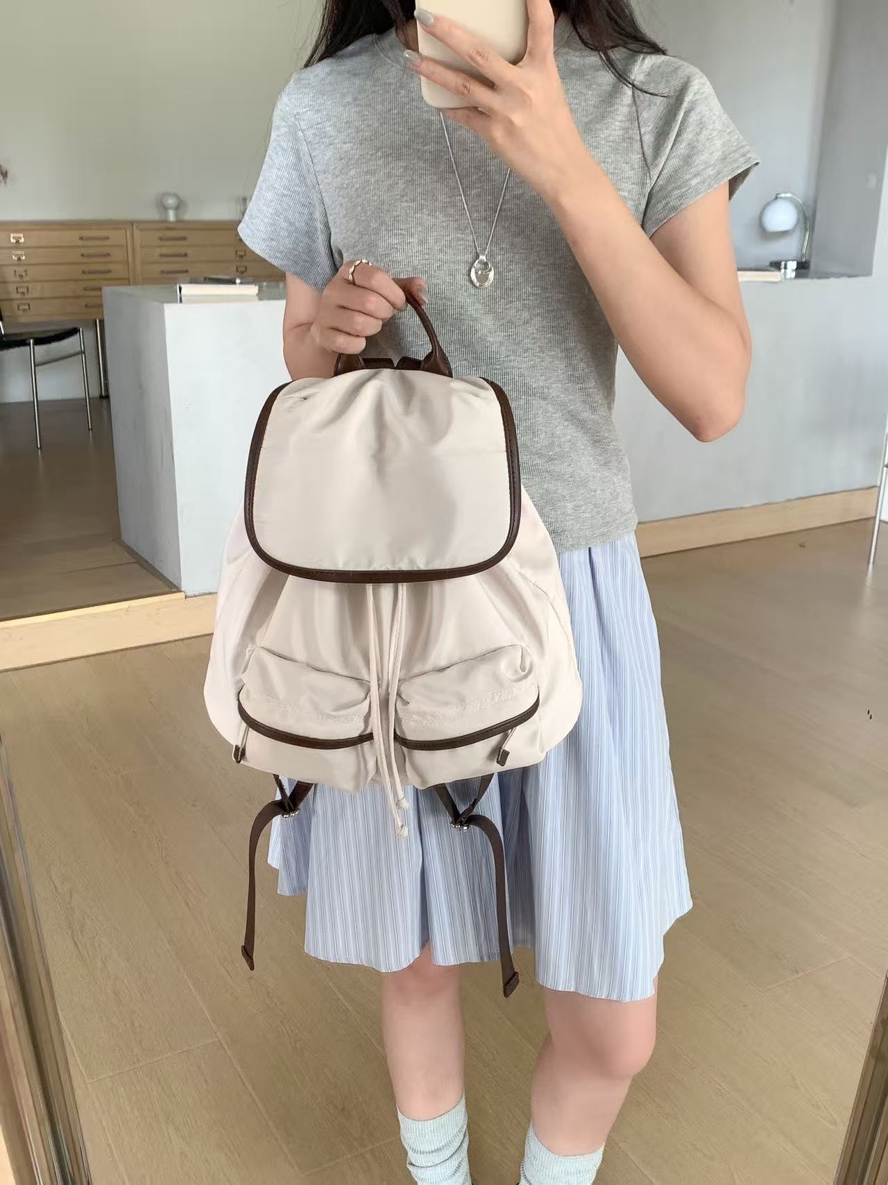 ドローストリングポケットカラーバックパック | 詳細画像6