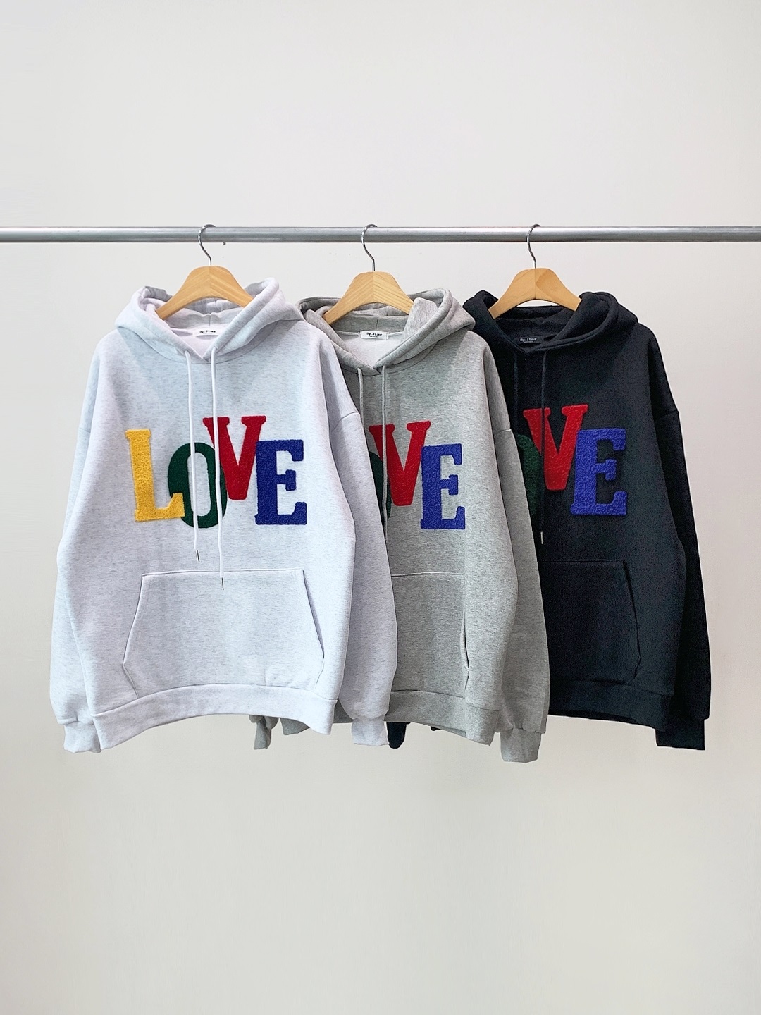 裏起毛フードドローストリングカンガルーポケットカラーパーカー | 詳細画像18