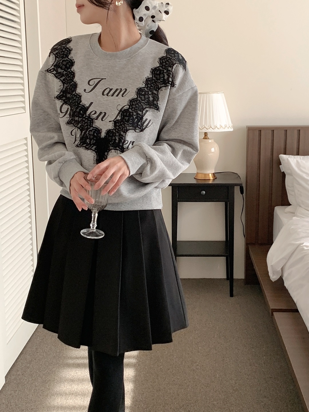 ラウンドネックプリントレーススウェット | 詳細画像9