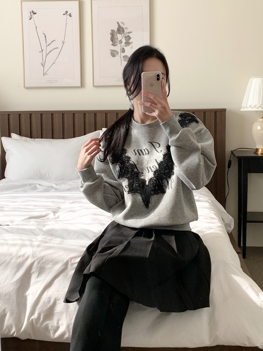 ラウンドネックプリントレーススウェット | 詳細画像10