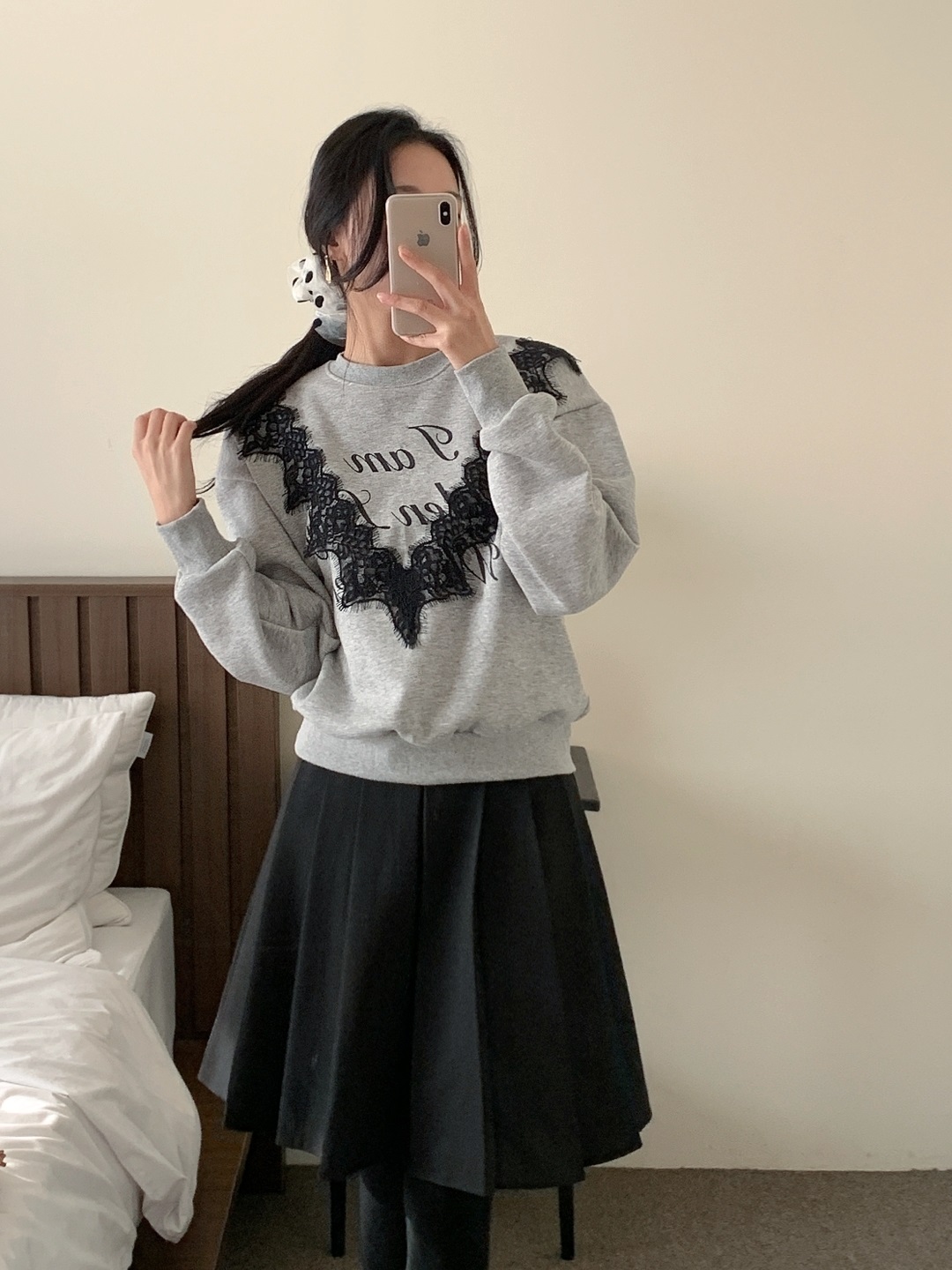 ラウンドネックプリントレーススウェット | 詳細画像12