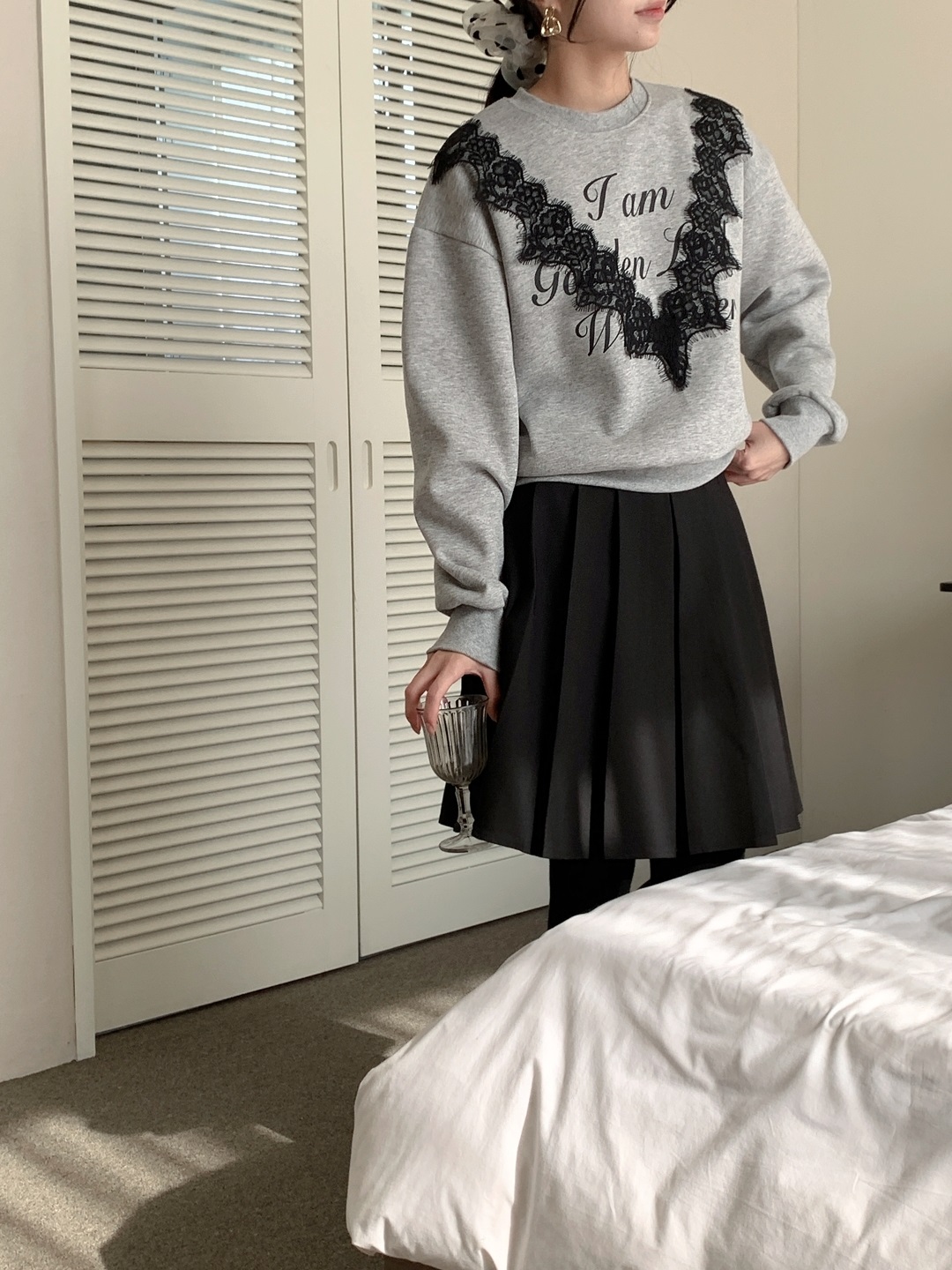 ラウンドネックプリントレーススウェット | 詳細画像15