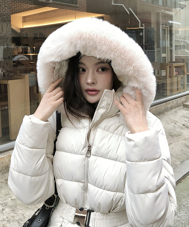 ウェルロンエコファージップアップフードポケット長袖ベルト付ファー