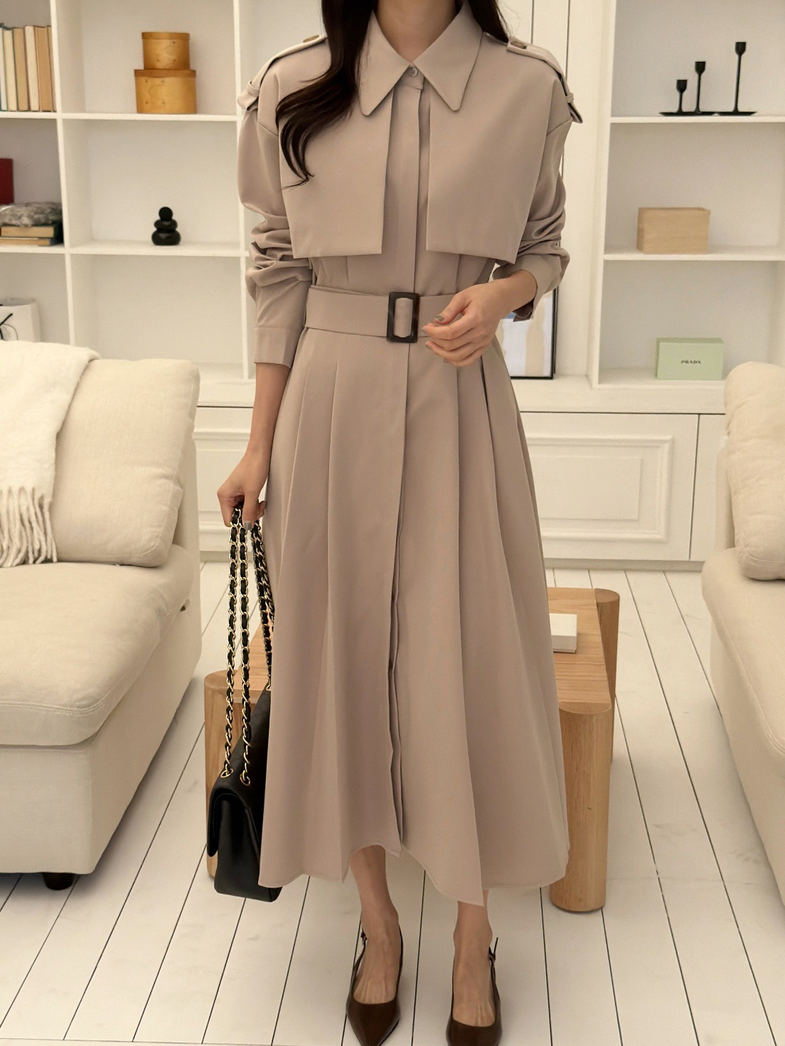 カラーロング長袖ワンピースストラップセット(バックルあり) | 詳細画像2