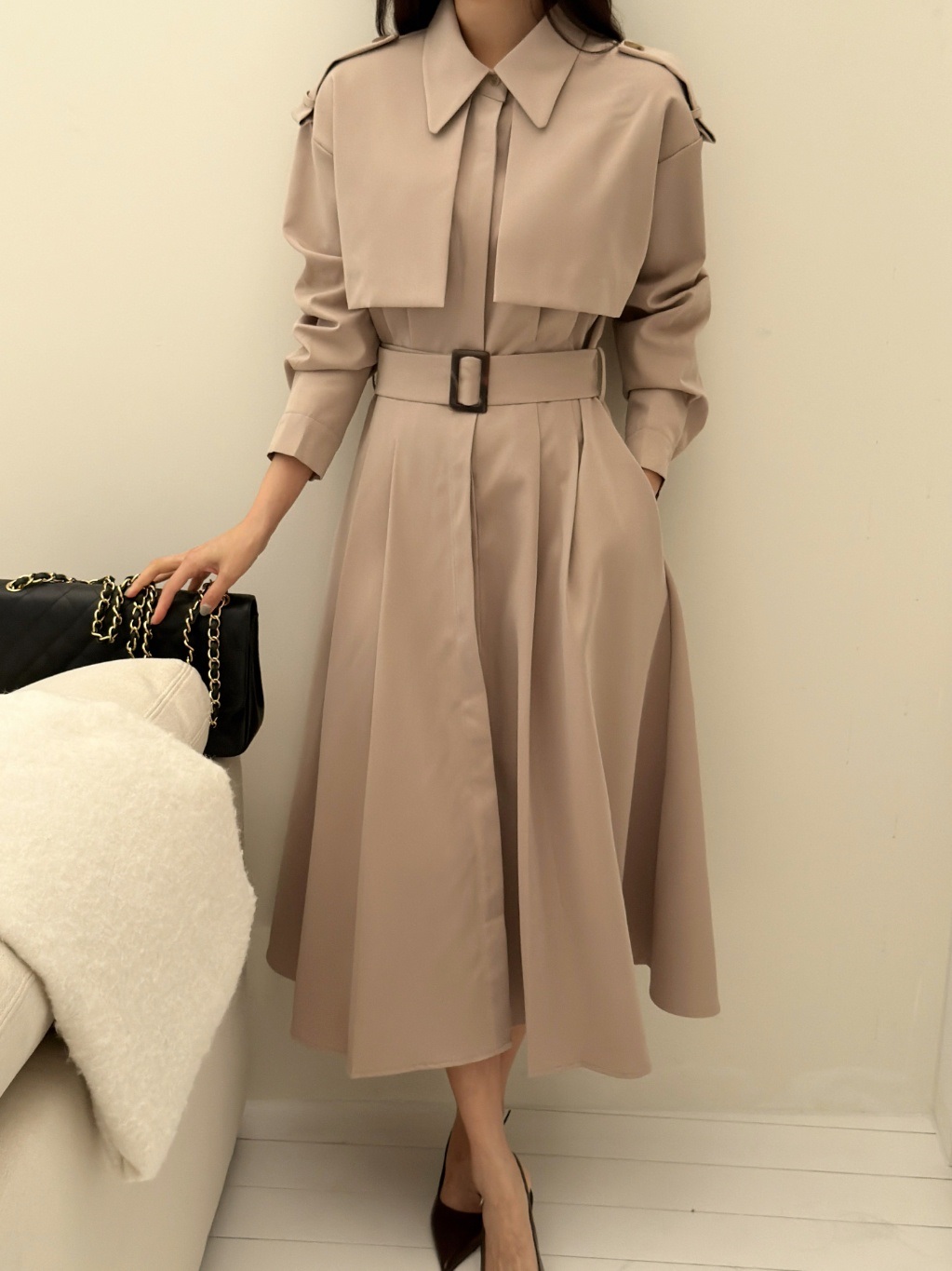 カラーロング長袖ワンピースストラップセット(バックルあり) | 詳細画像3