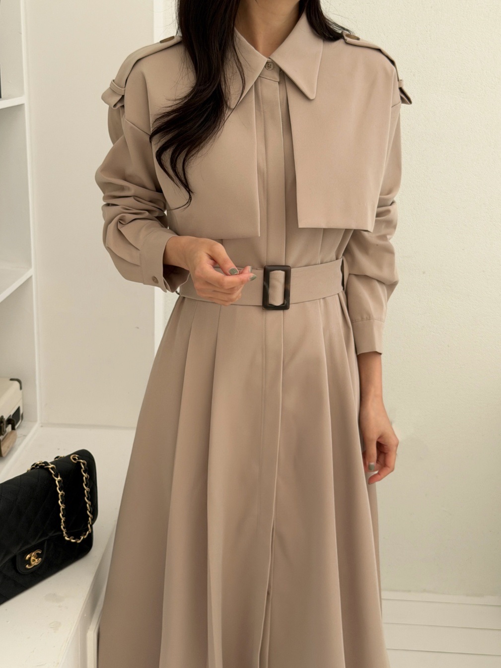 カラーロング長袖ワンピースストラップセット(バックルあり) | 詳細画像4