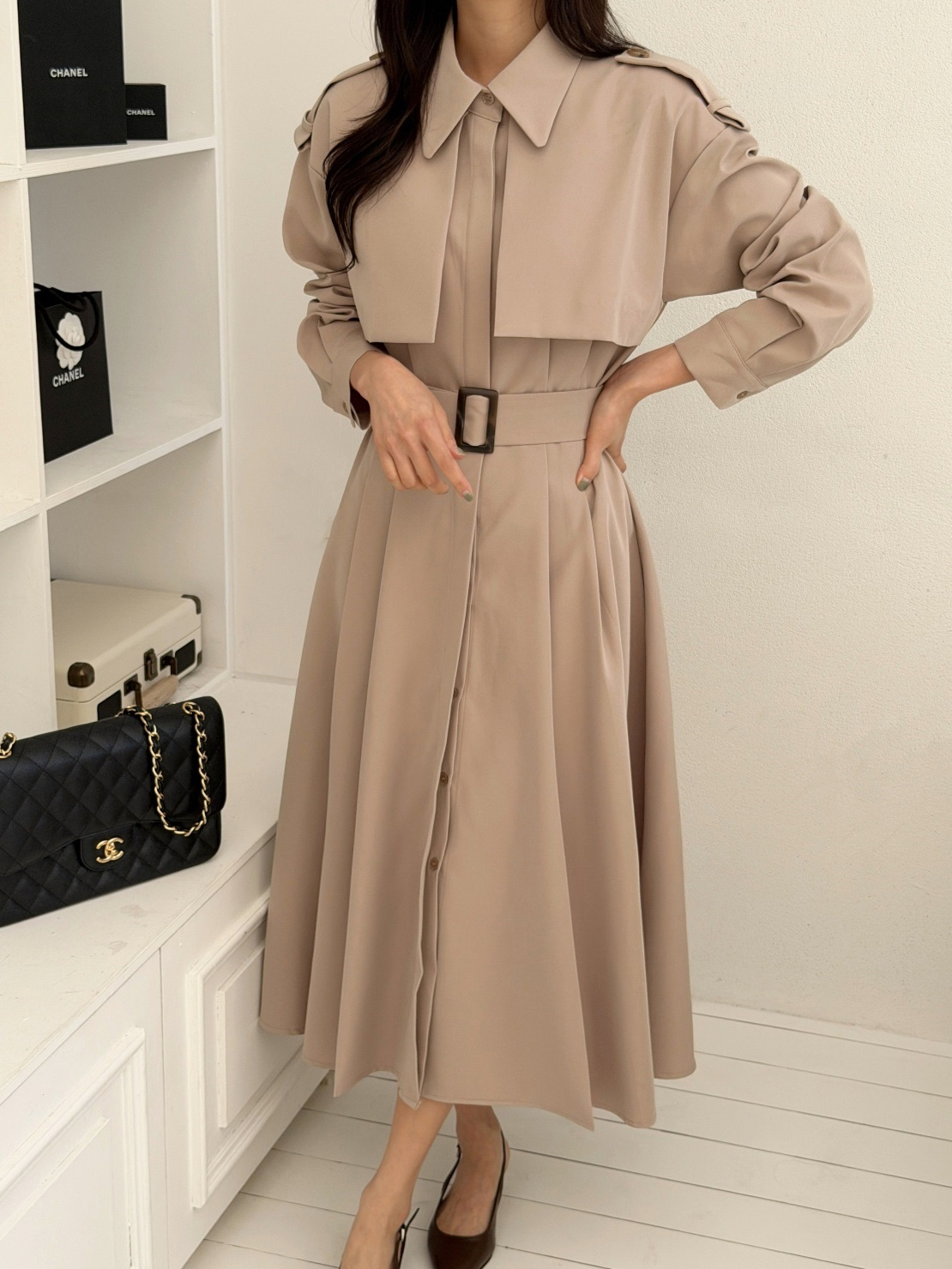 カラーロング長袖ワンピースストラップセット(バックルあり) | 詳細画像6