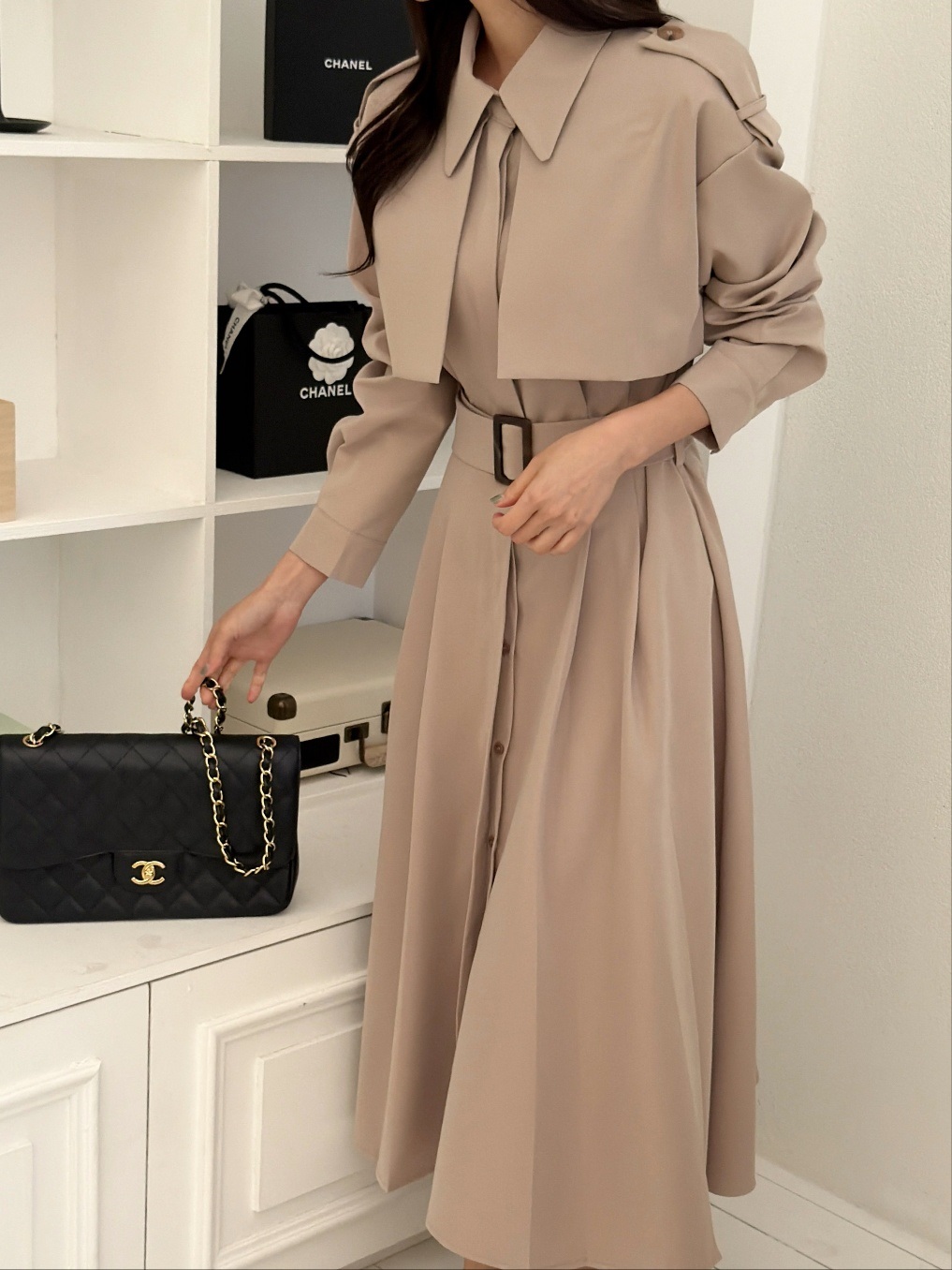 カラーロング長袖ワンピースストラップセット(バックルあり) | 詳細画像8