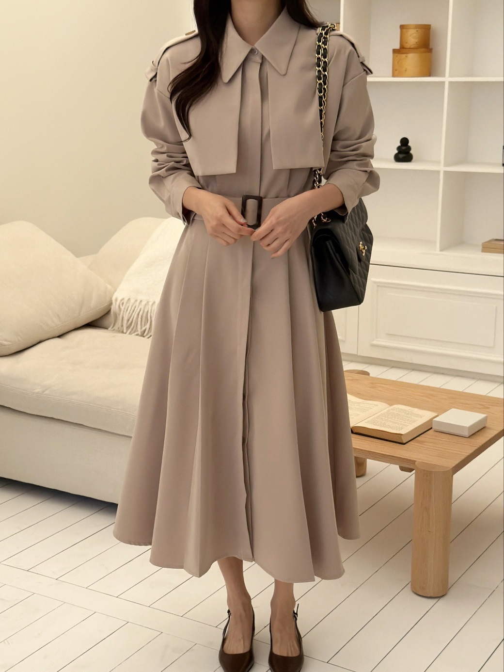 カラーロング長袖ワンピースストラップセット(バックルあり) | 詳細画像9