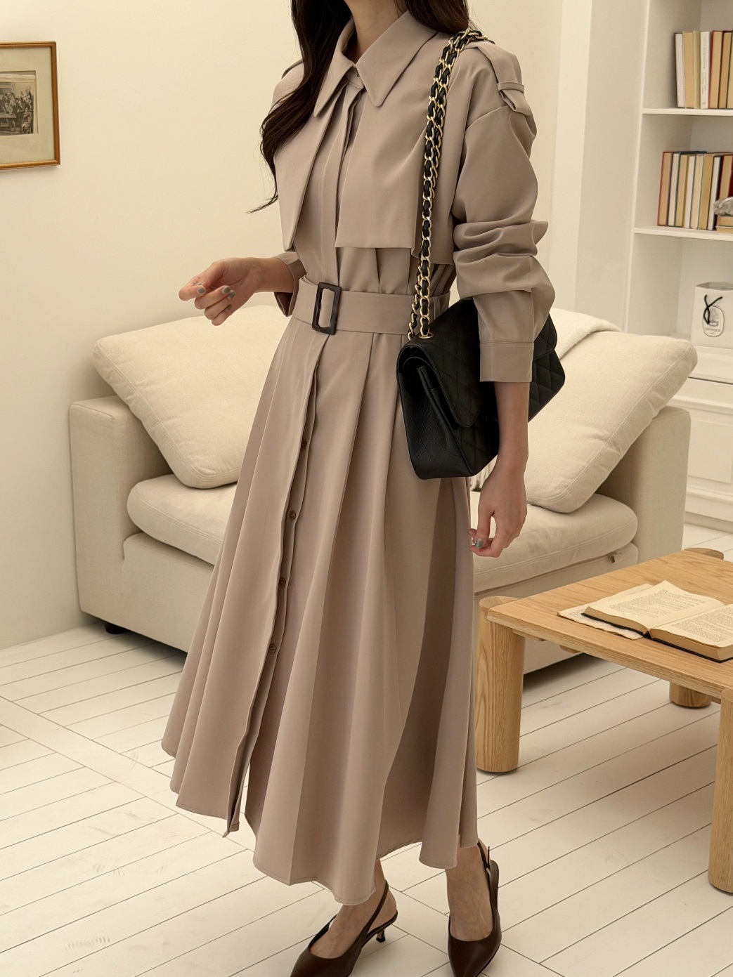 カラーロング長袖ワンピースストラップセット(バックルあり) | 詳細画像10