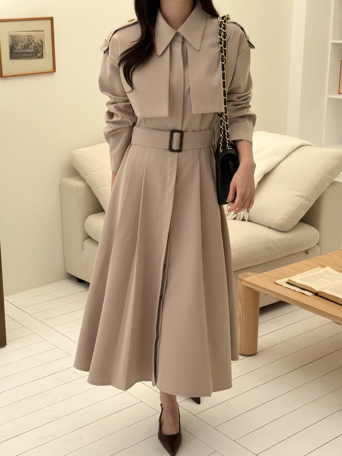 カラーロング長袖ワンピースストラップセット(バックルあり) | 詳細画像11