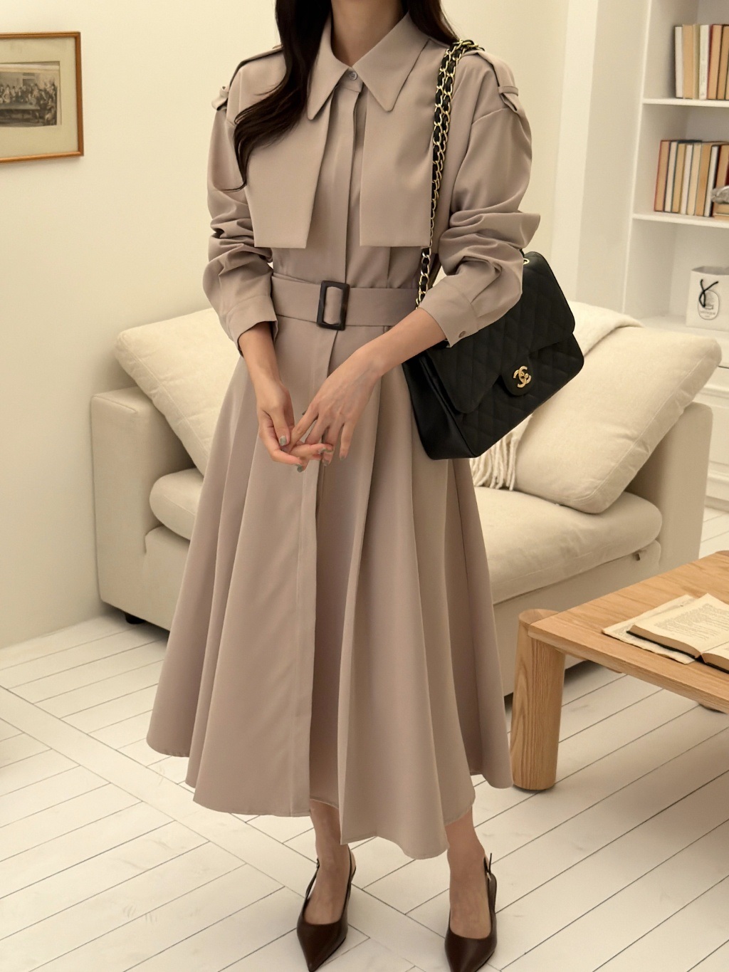 カラーロング長袖ワンピースストラップセット(バックルあり) | 詳細画像12