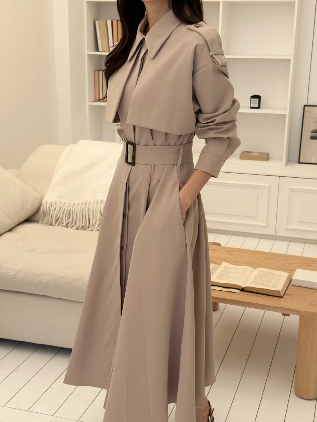 カラーロング長袖ワンピースストラップセット(バックルあり) | 詳細画像13