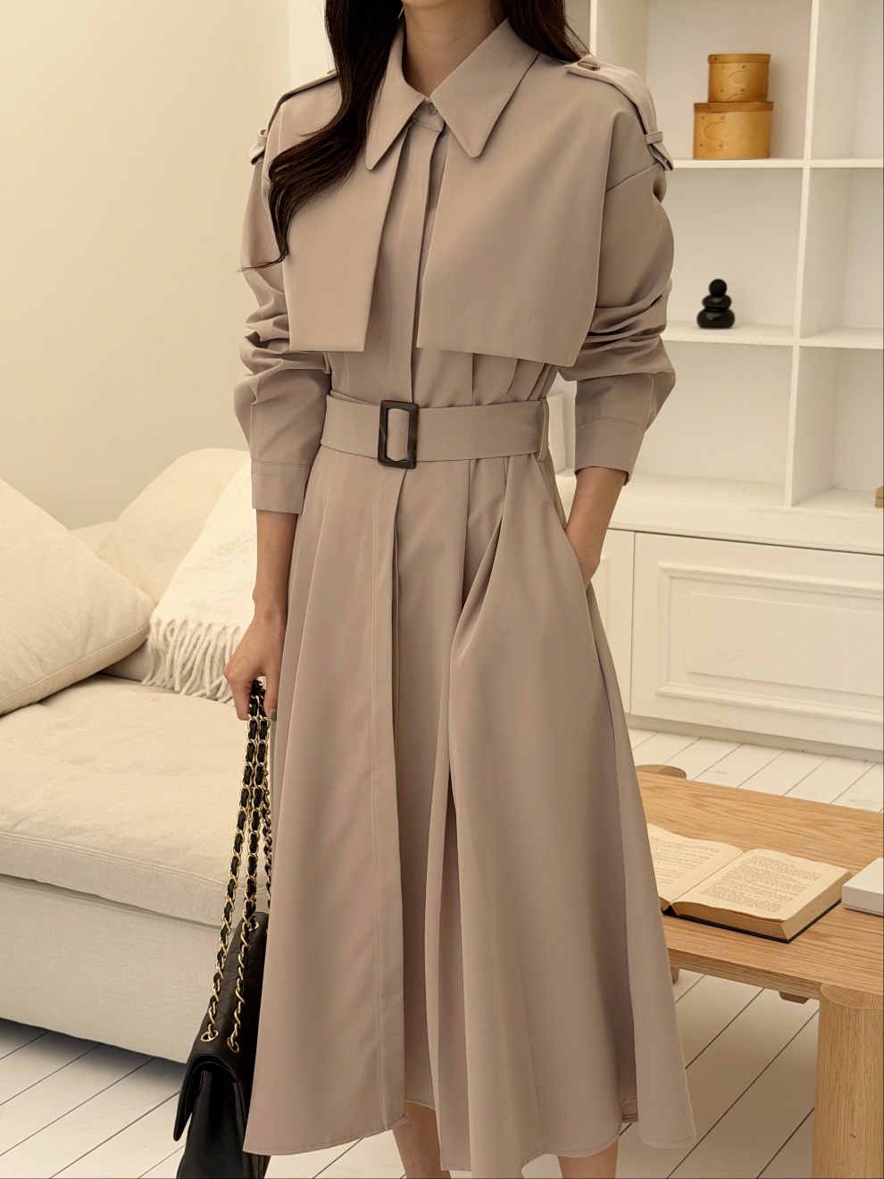 カラーロング長袖ワンピースストラップセット(バックルあり) | 詳細画像14