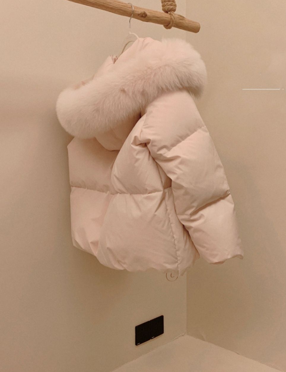 エコファーフードドローストリングオーバーサイズダウンジャケット | 詳細画像5