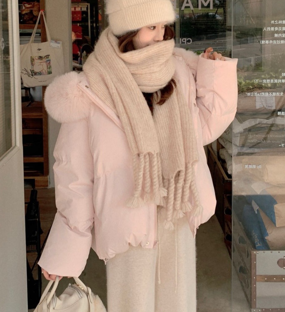 エコファーフードドローストリングオーバーサイズダウンジャケット | 詳細画像11