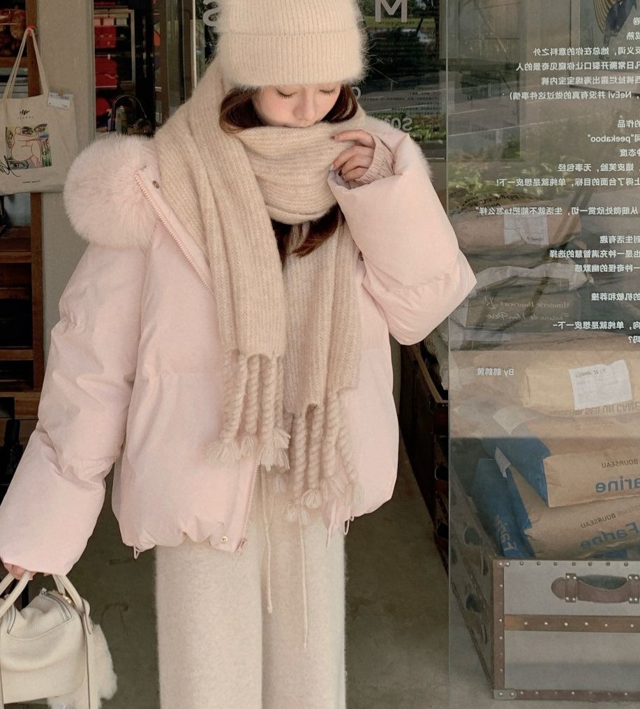 エコファーフードドローストリングオーバーサイズダウンジャケット | 詳細画像14