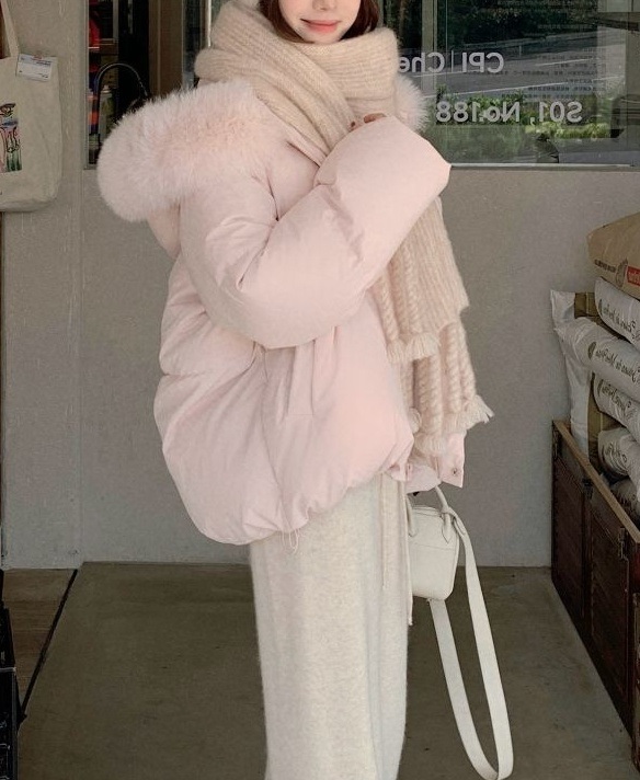 エコファーフードドローストリングオーバーサイズダウンジャケット | 詳細画像15