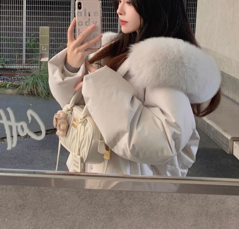 エコファーフードドローストリングオーバーサイズダウンジャケット | 詳細画像19