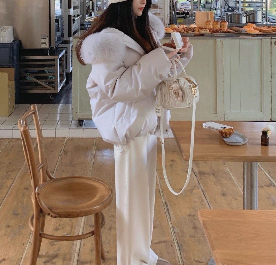 エコファーフードドローストリングオーバーサイズダウンジャケット | 詳細画像20