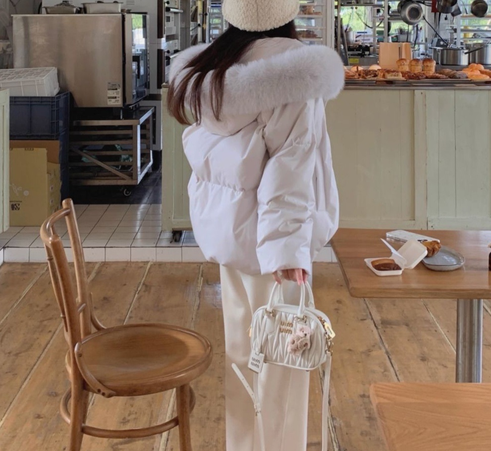 エコファーフードドローストリングオーバーサイズダウンジャケット | 詳細画像21