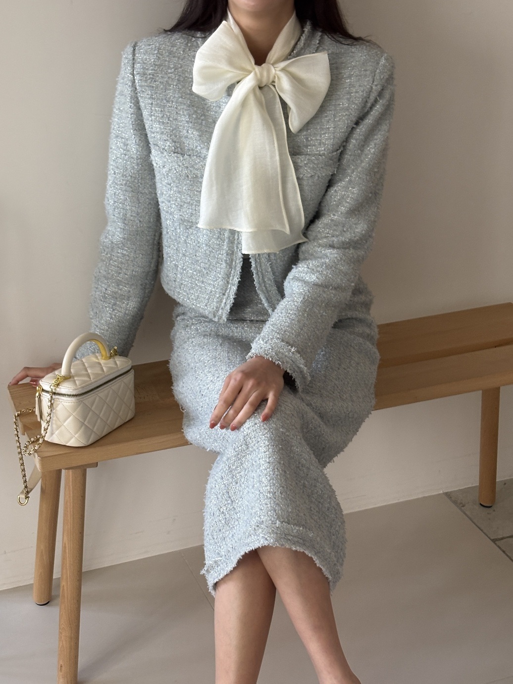 ツイードウール混フリンジ肩パッドジャケット | 詳細画像11