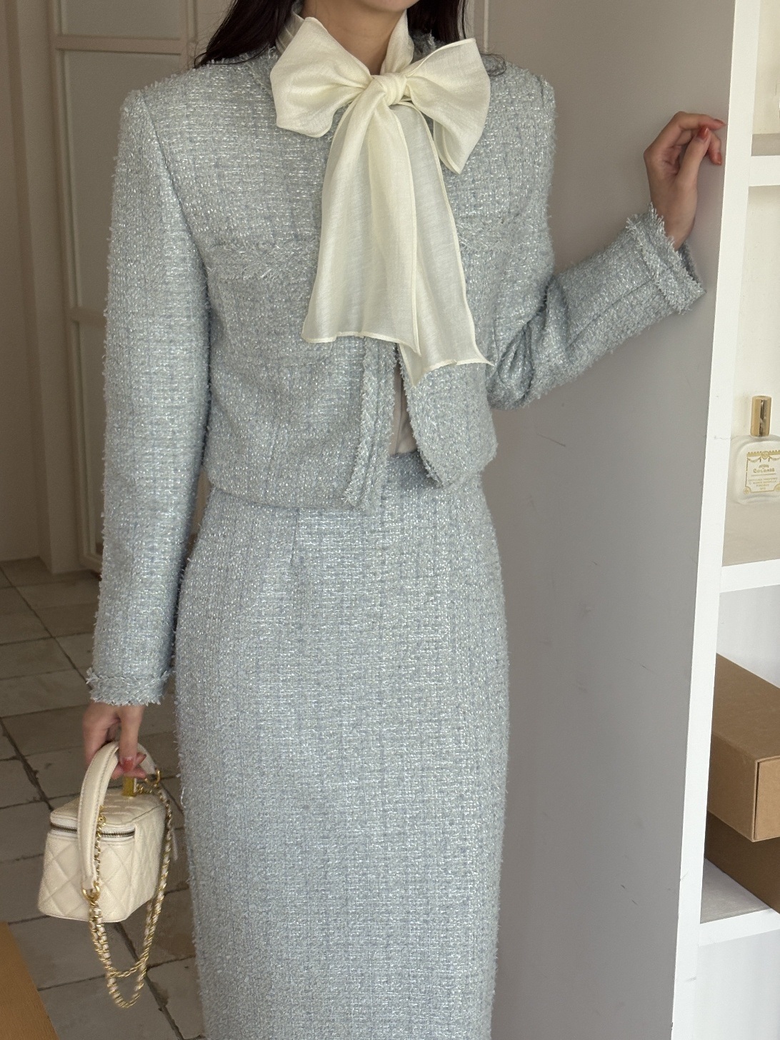 ツイードウール混フリンジ肩パッドジャケット | 詳細画像13