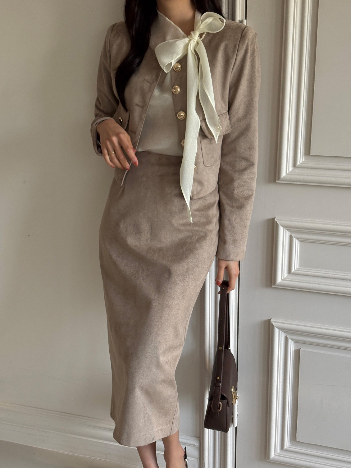 スエード調Hライン(ロング丈)スカート | 詳細画像2