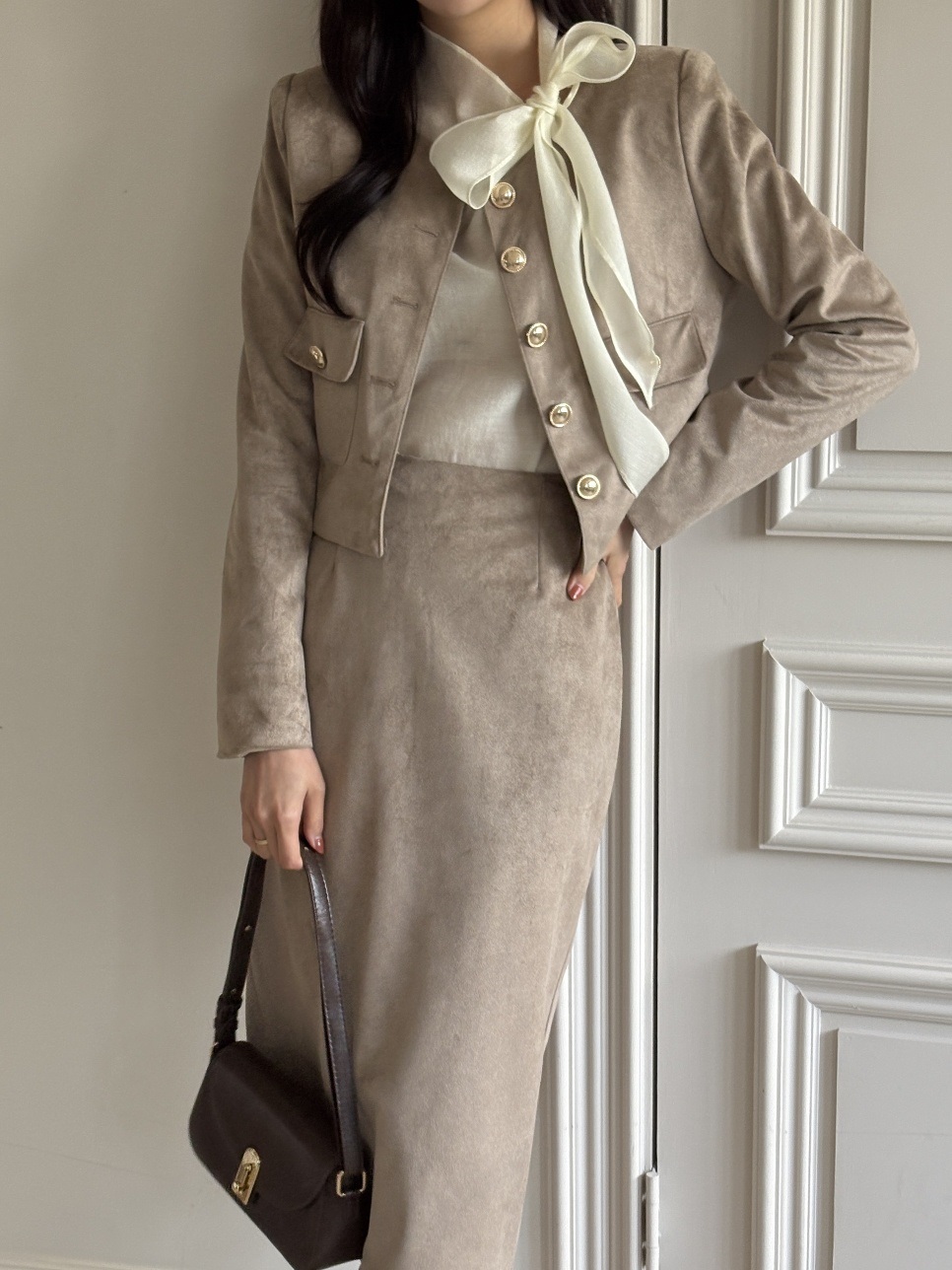 スエード調Hライン(ロング丈)スカート | 詳細画像4