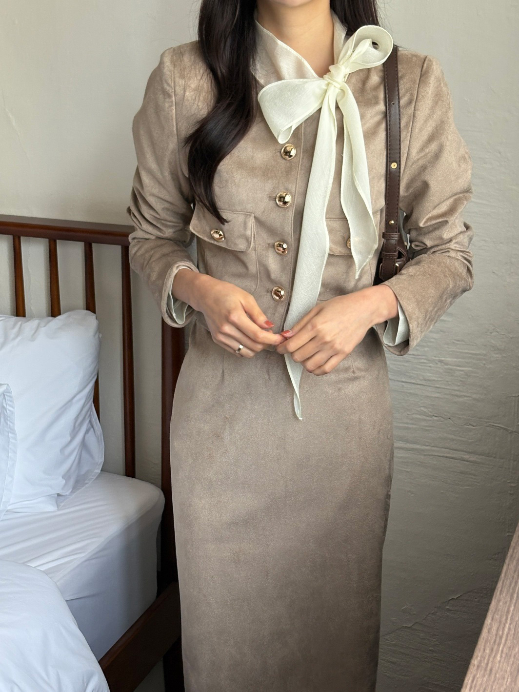 スエード調Hライン(ロング丈)スカート | 詳細画像10