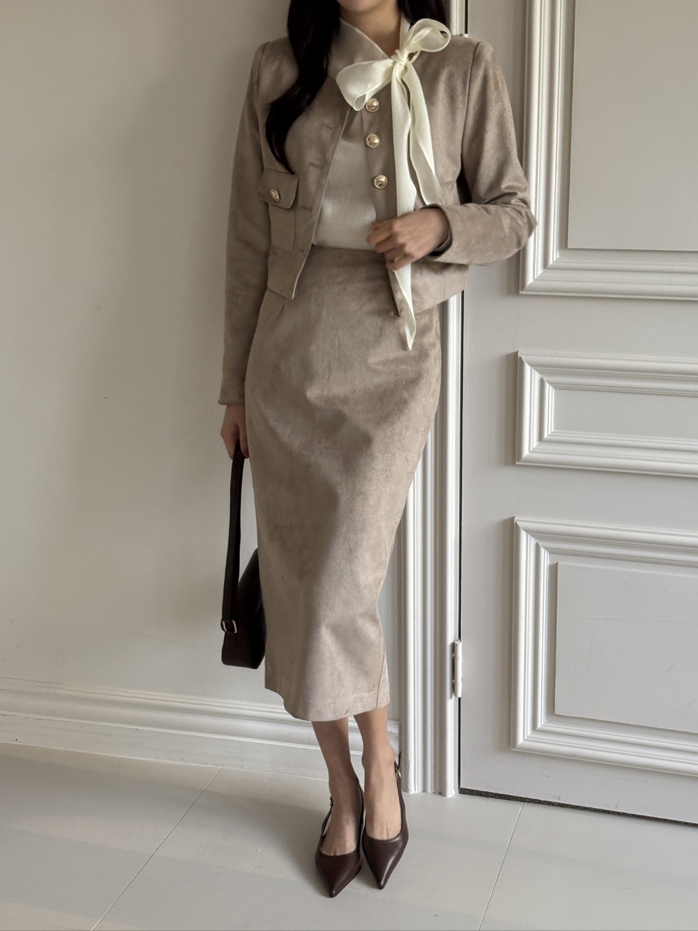 スエード調Hライン(ロング丈)スカート | 詳細画像11