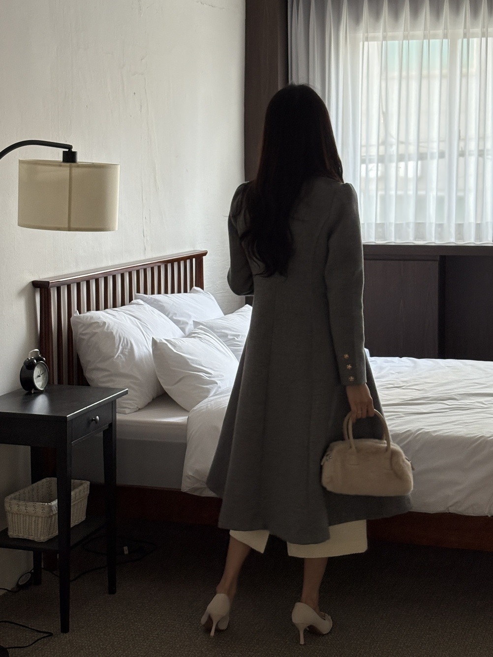 キルティングカラーゴールドボタンAラインコート | 詳細画像7