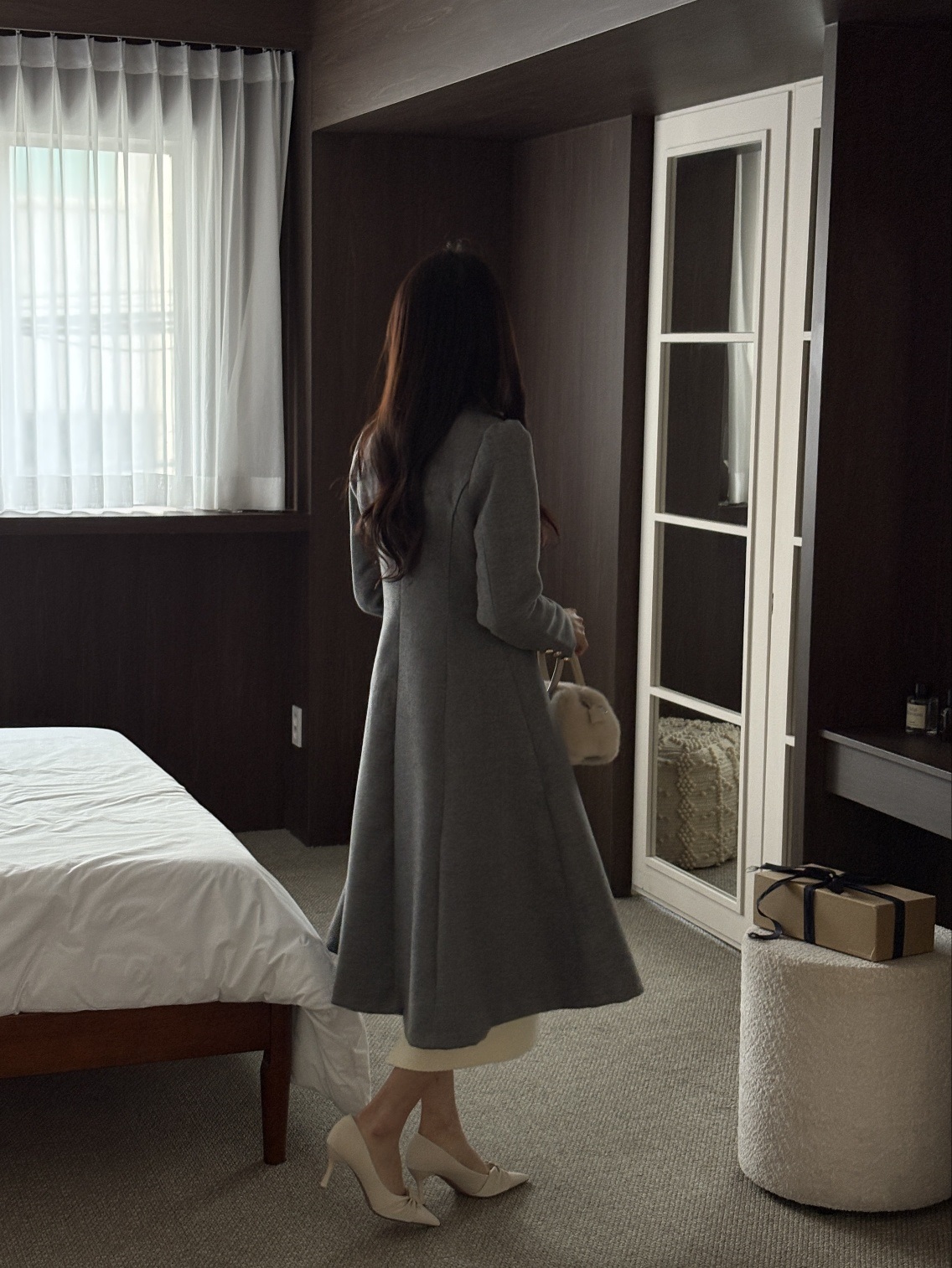 キルティングカラーゴールドボタンAラインコート | 詳細画像20