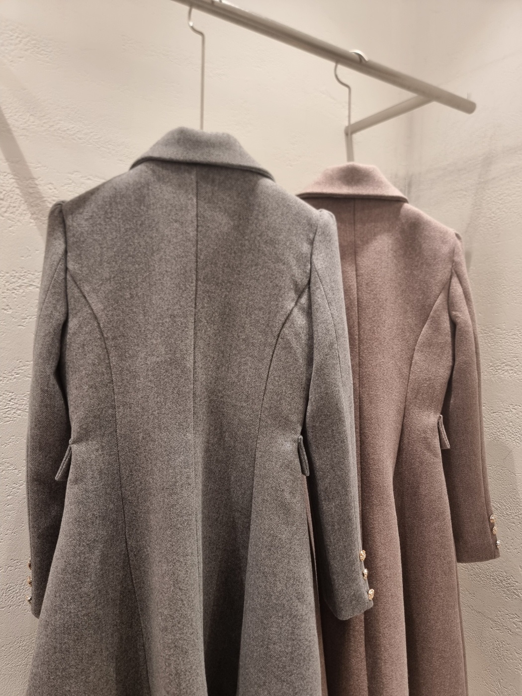 キルティングカラーゴールドボタンAラインコート | 詳細画像24