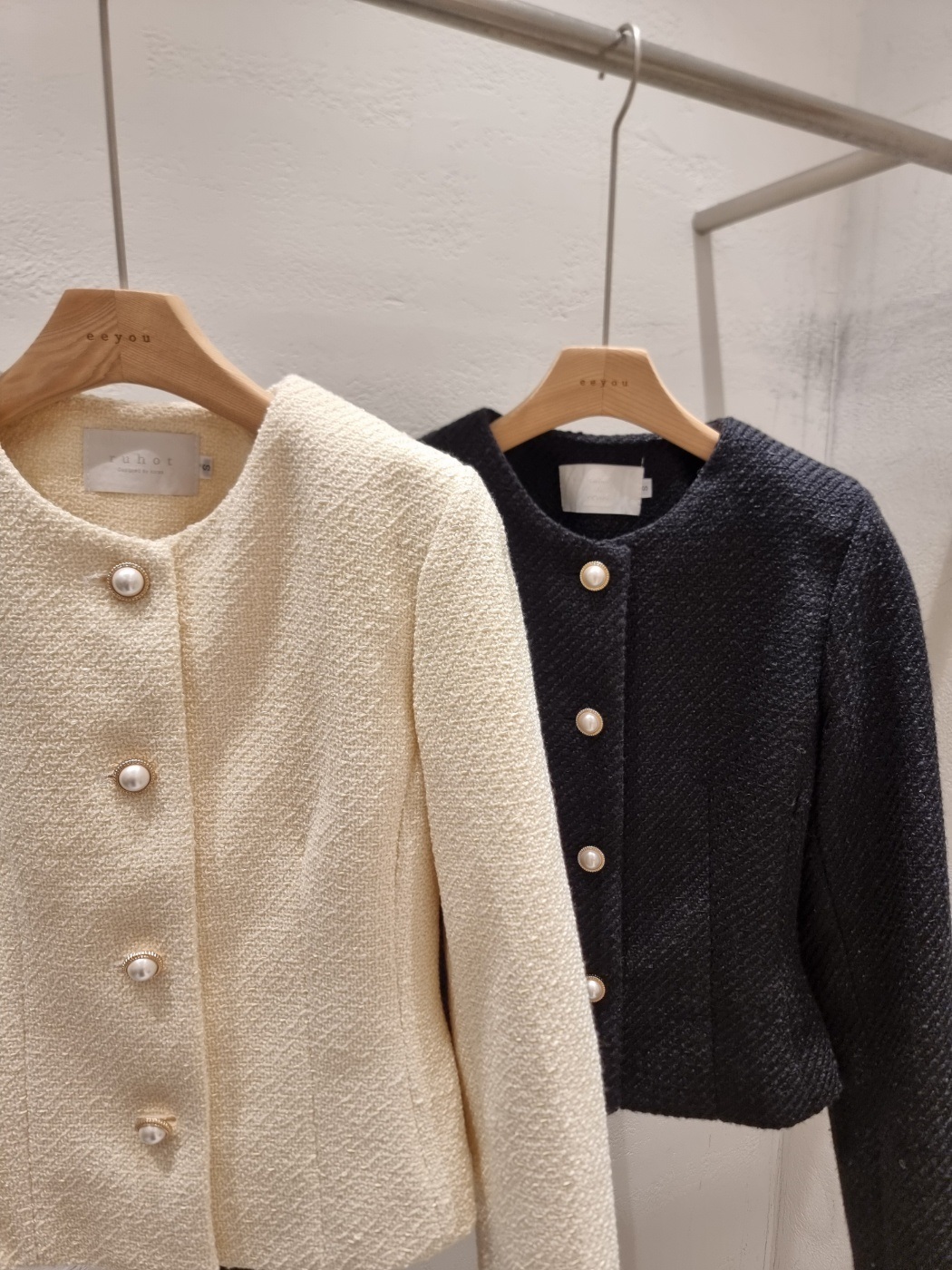 ツイードノーカラー肩パッドジャケット | 詳細画像21