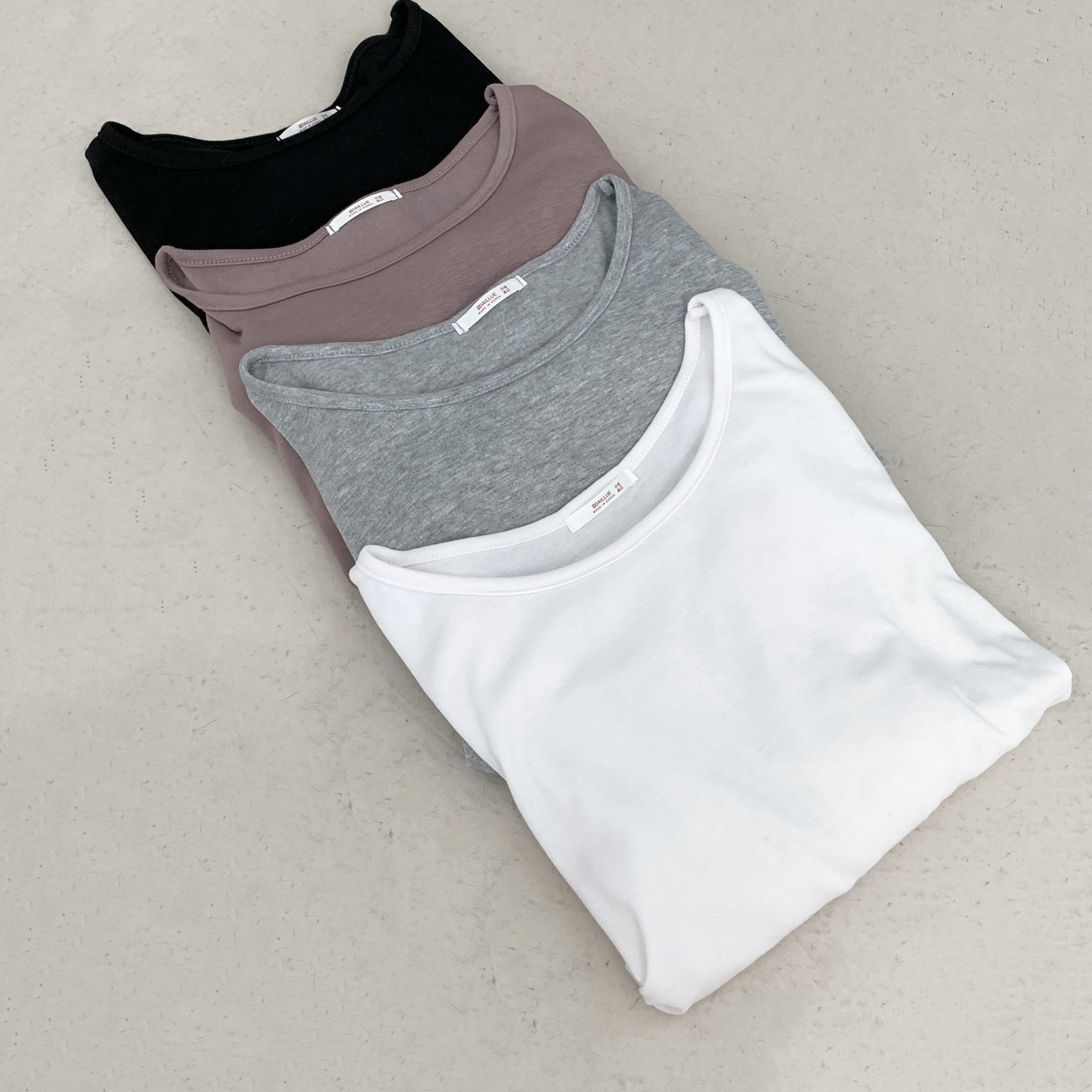 裏起毛Uネックシャーリングクロップドスリム無地Tシャツ | 詳細画像20