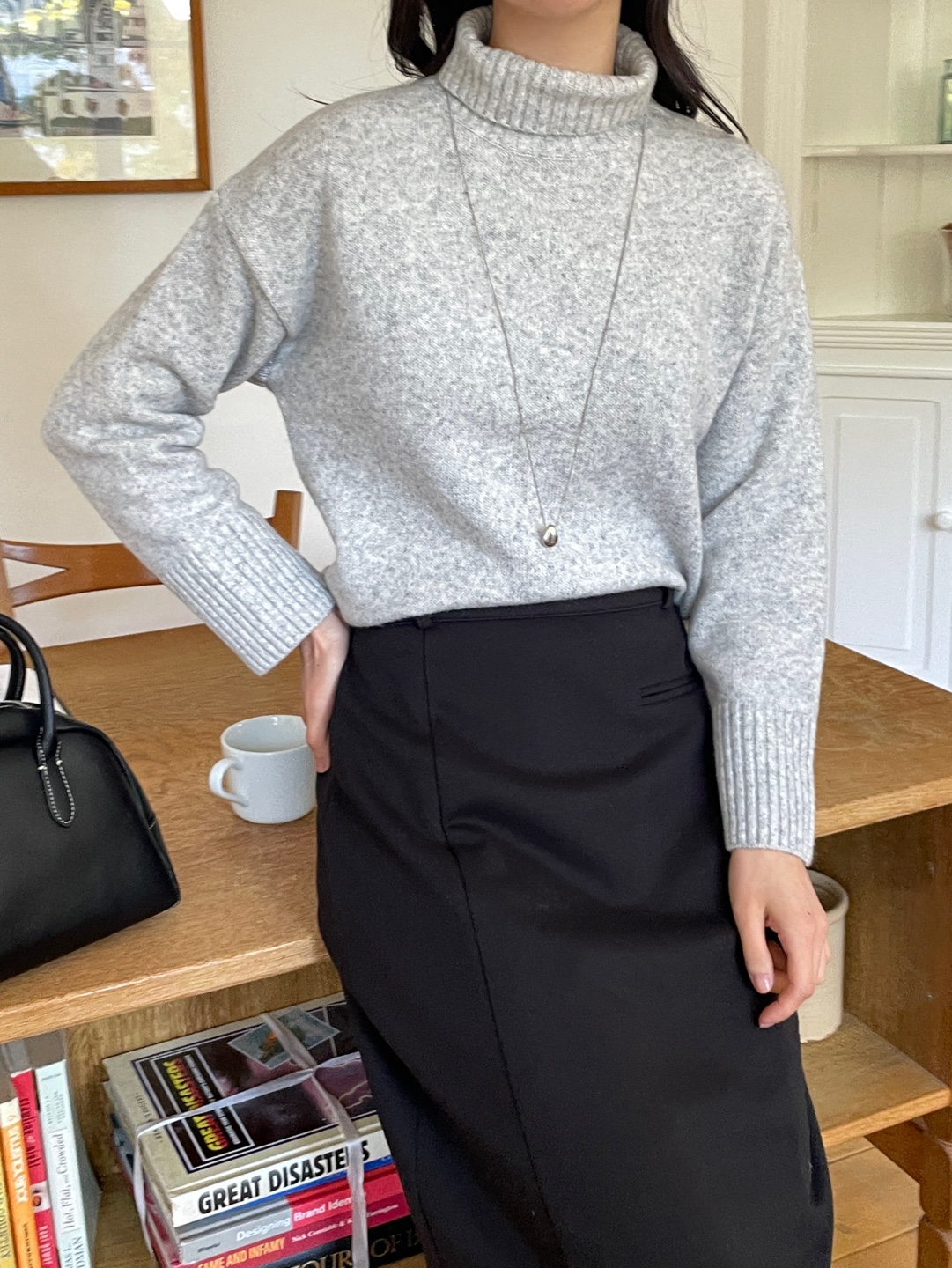 ウール混タートルネックベーシックニット | 詳細画像12