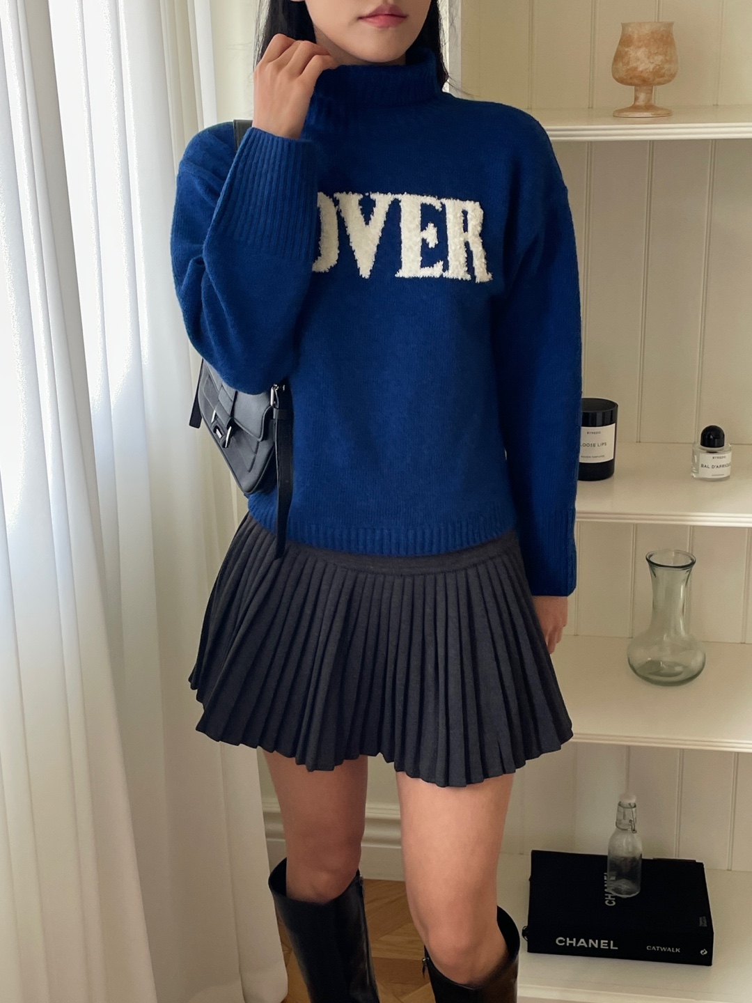 ウール混タートルネックレタリングニット | 詳細画像8