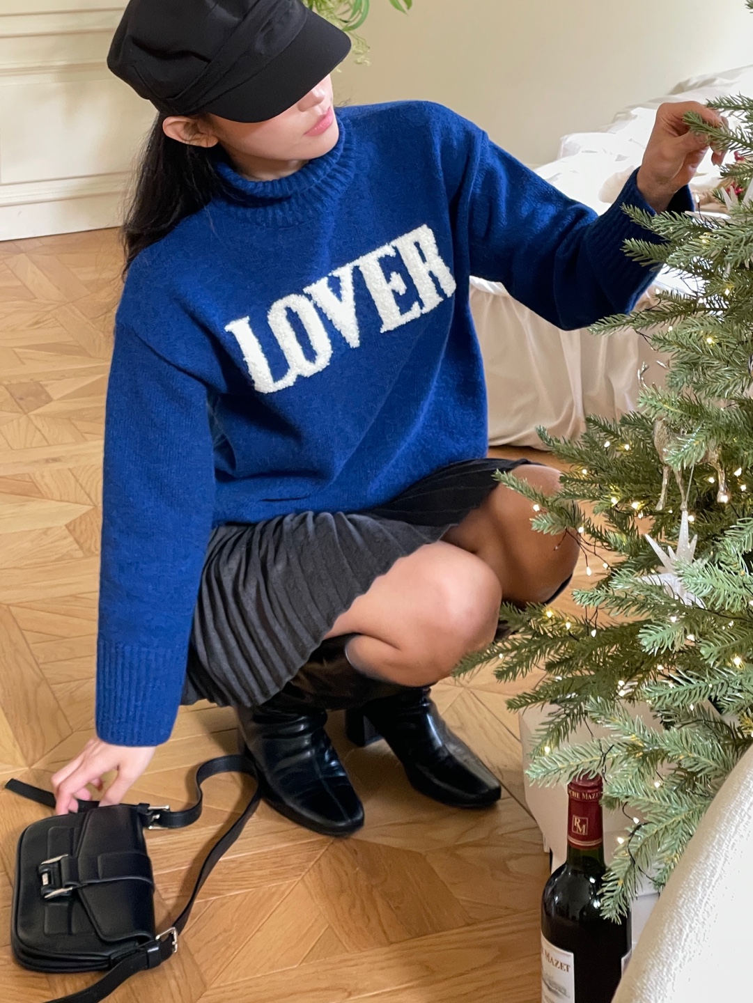 ウール混タートルネックレタリングニット | 詳細画像4