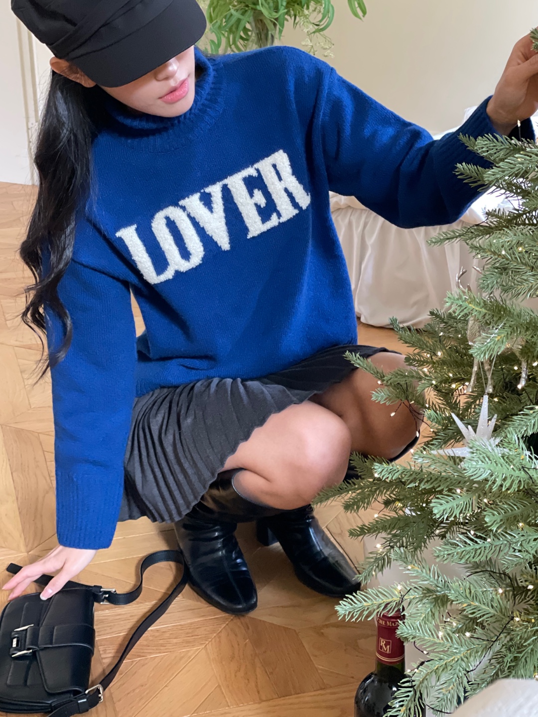 ウール混タートルネックレタリングニット | 詳細画像5