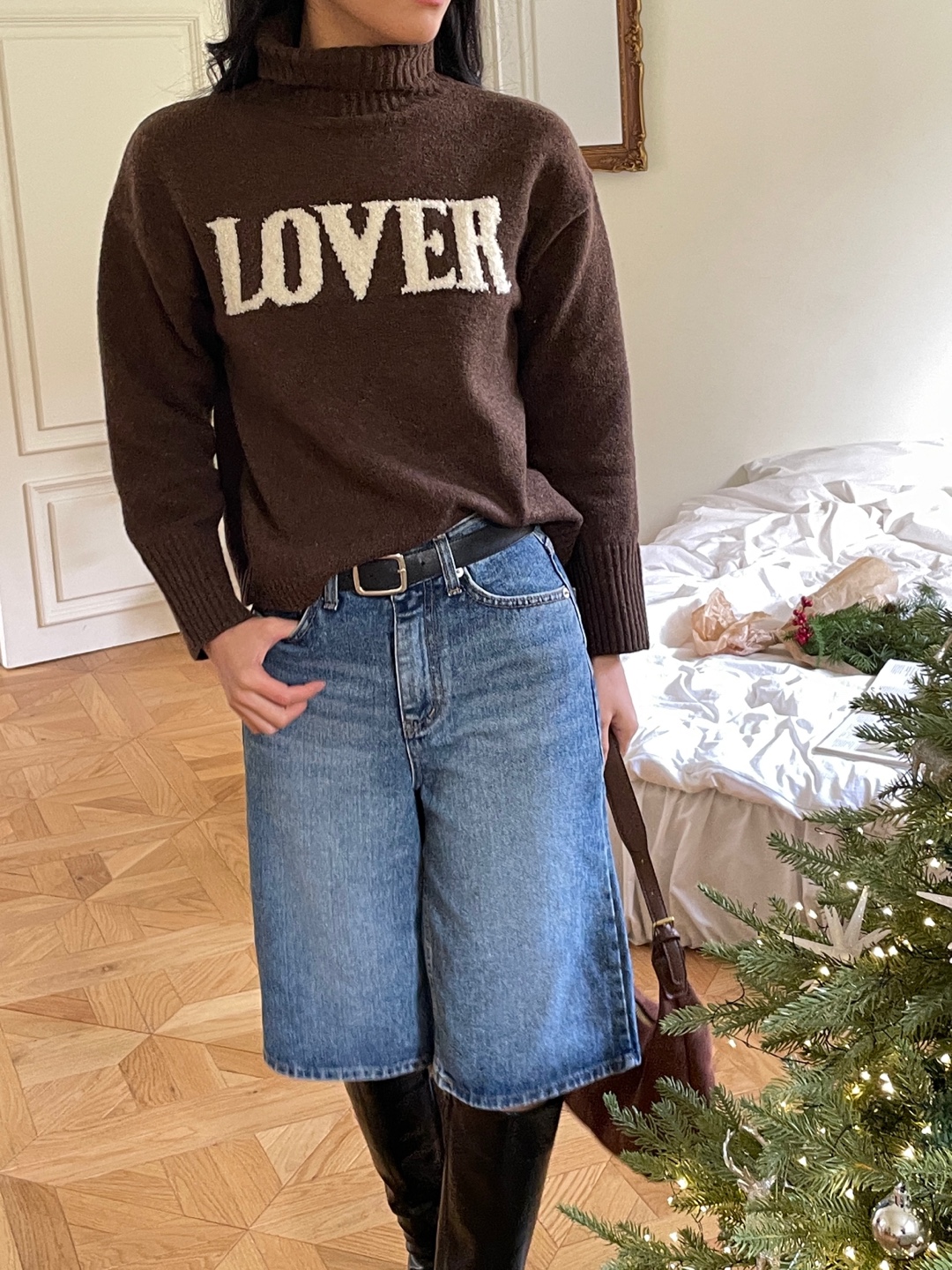 ウール混タートルネックレタリングニット | 詳細画像12