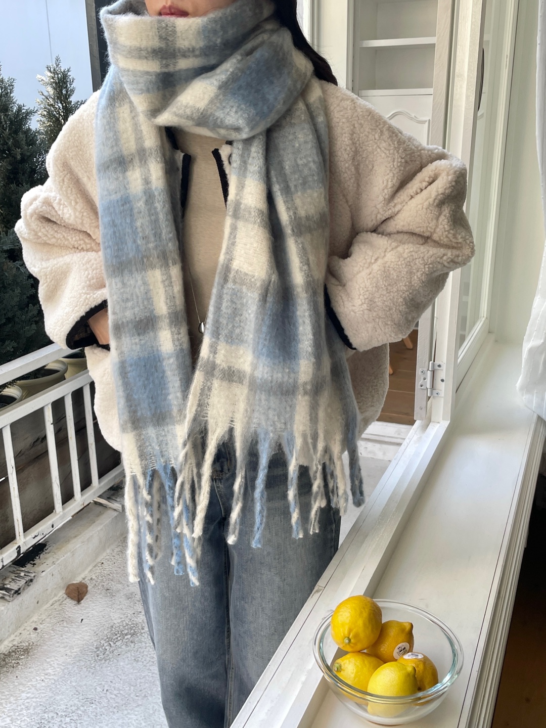 パッチ配色チェックマフラー | 詳細画像11