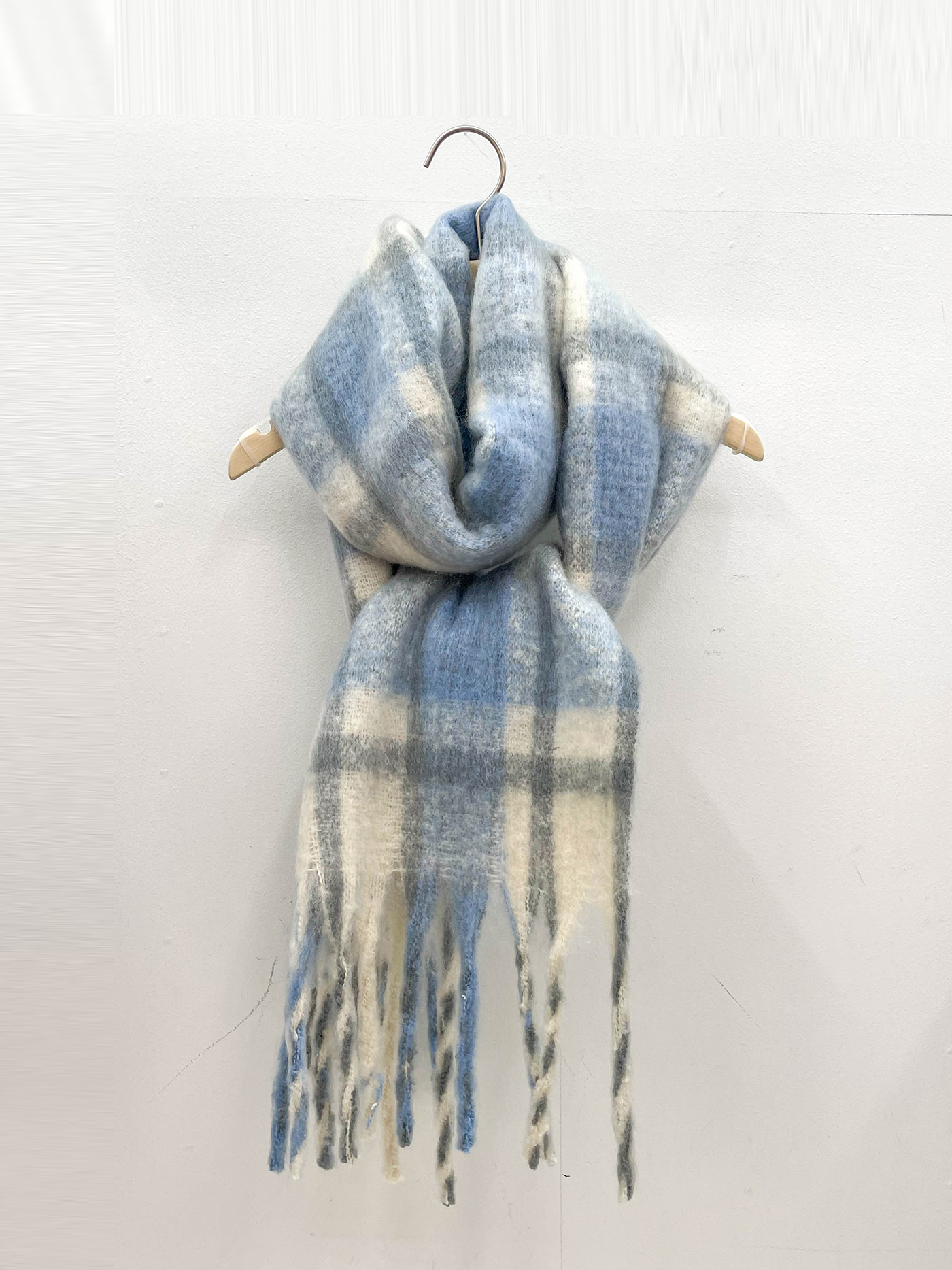 パッチ配色チェックマフラー | 詳細画像13