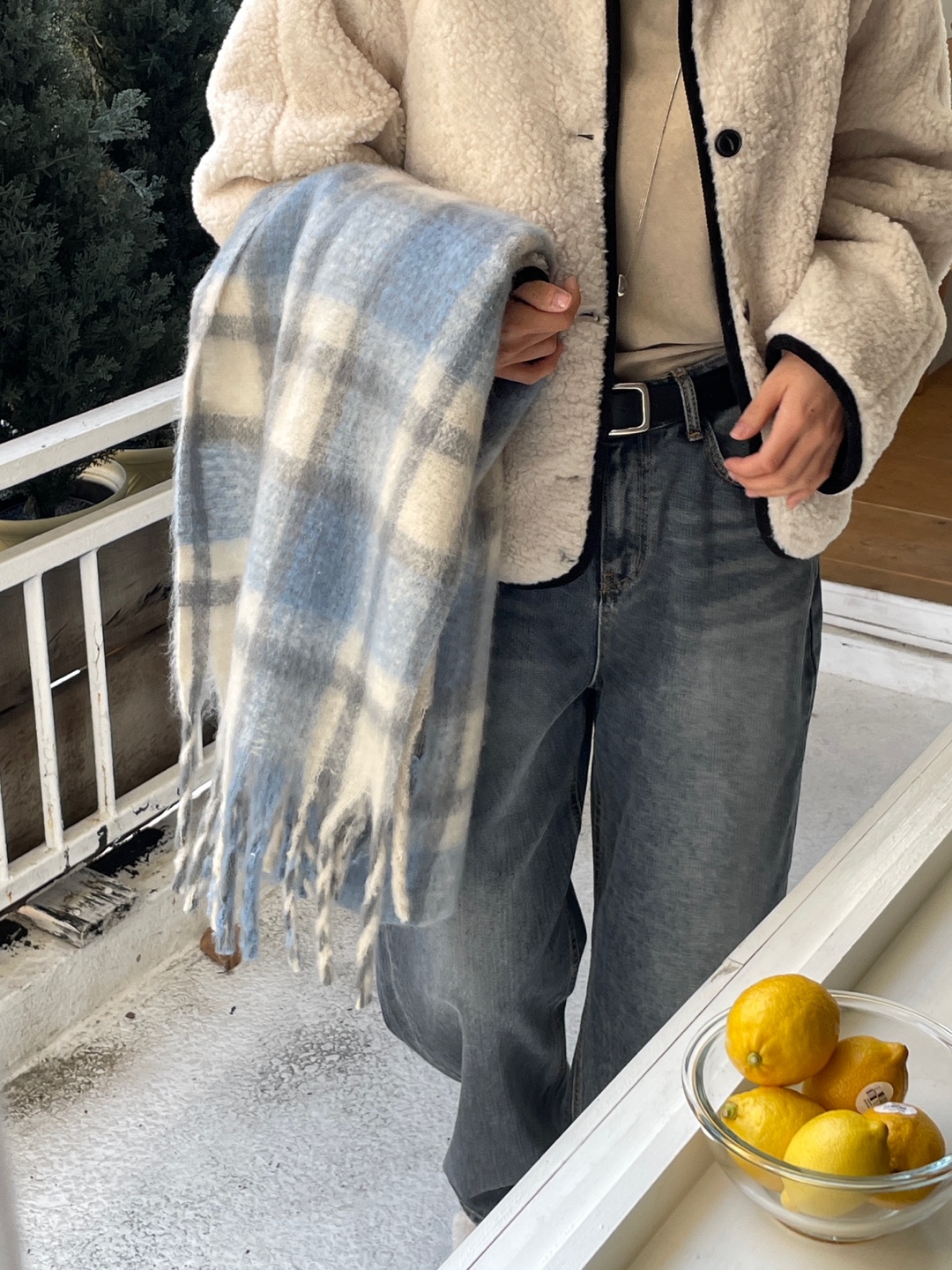 パッチ配色チェックマフラー | 詳細画像6