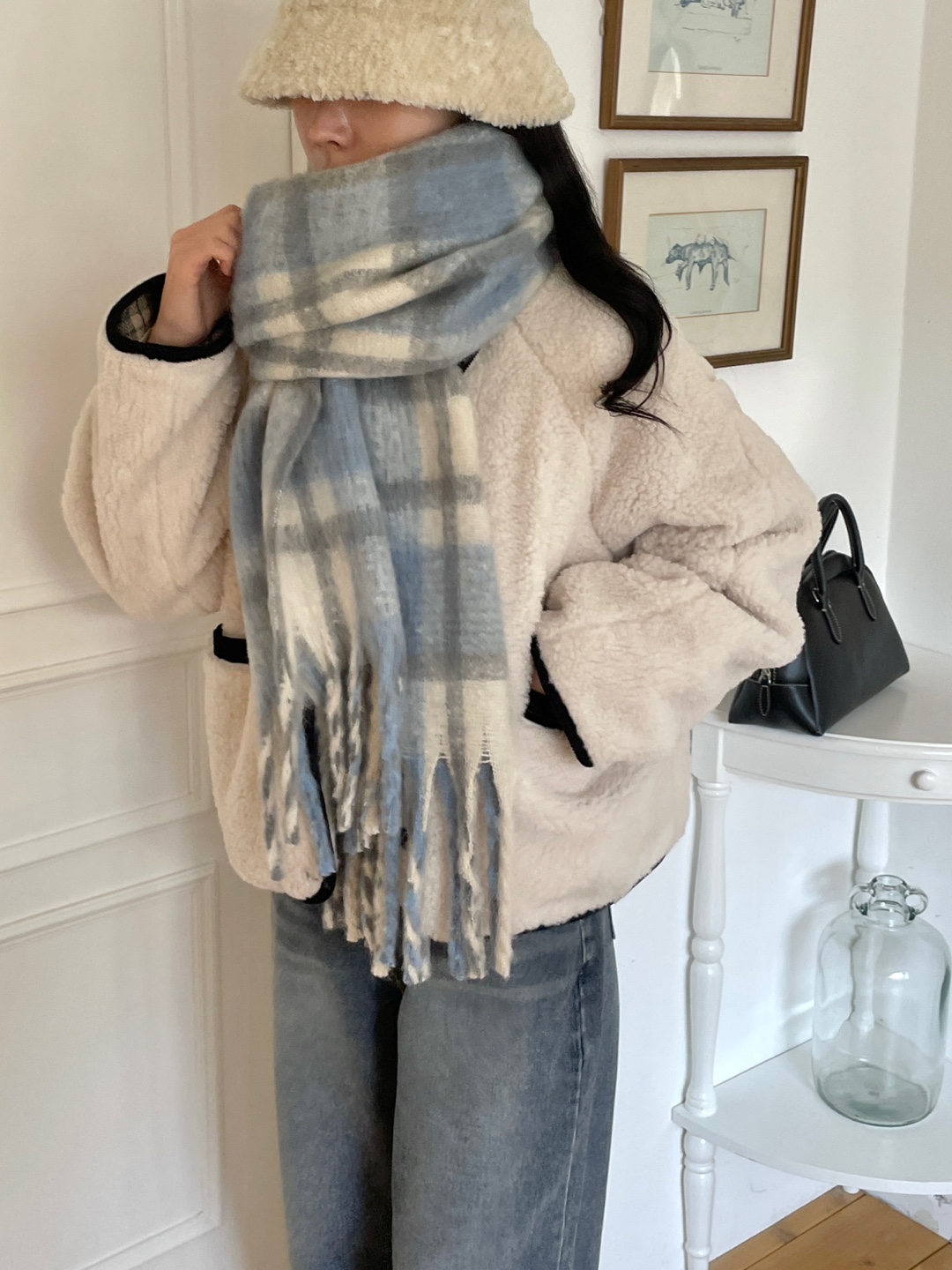 パッチ配色チェックマフラー | 詳細画像8