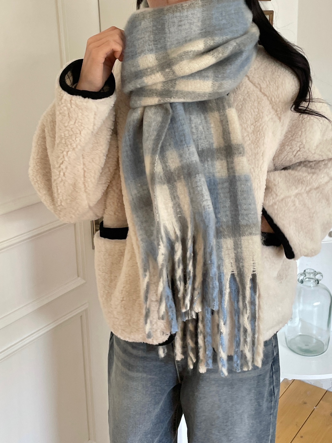 パッチ配色チェックマフラー | 詳細画像9