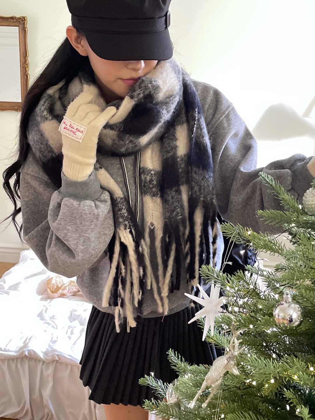 ロングチェックマフラー | 詳細画像4