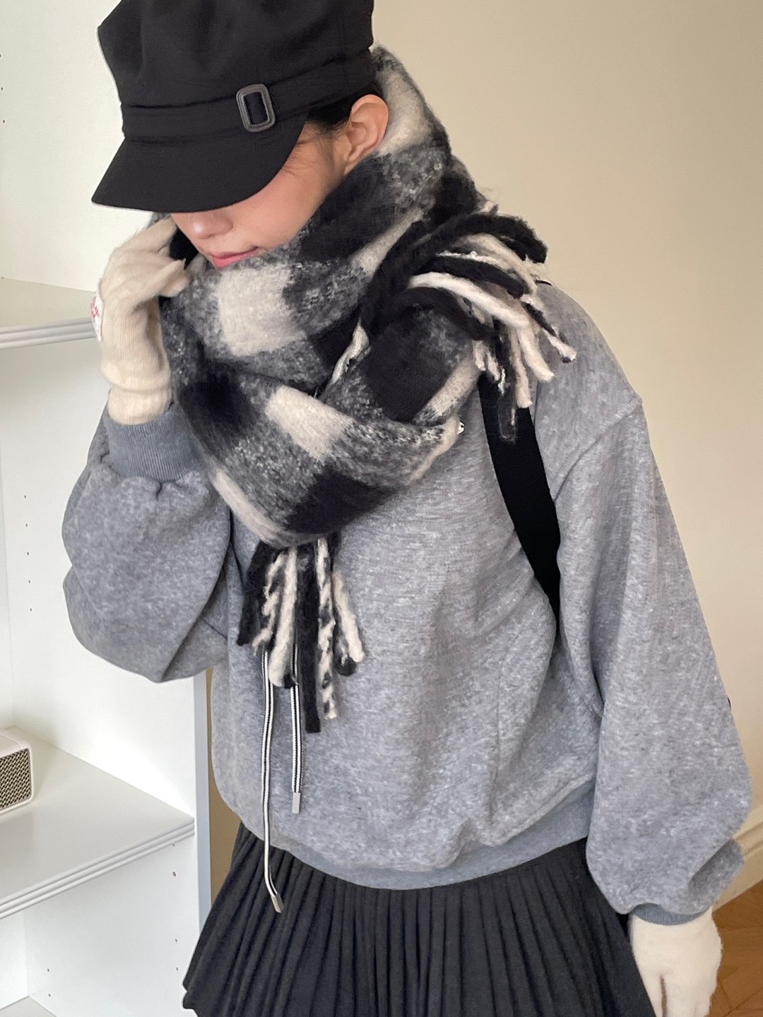 ロングチェックマフラー | 詳細画像7