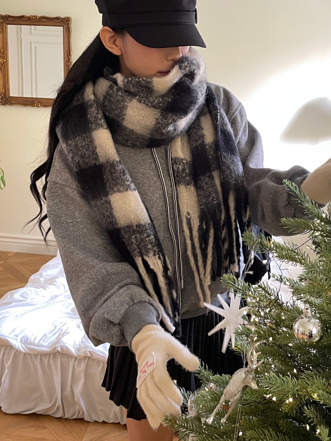 ロングチェックマフラー | 詳細画像5